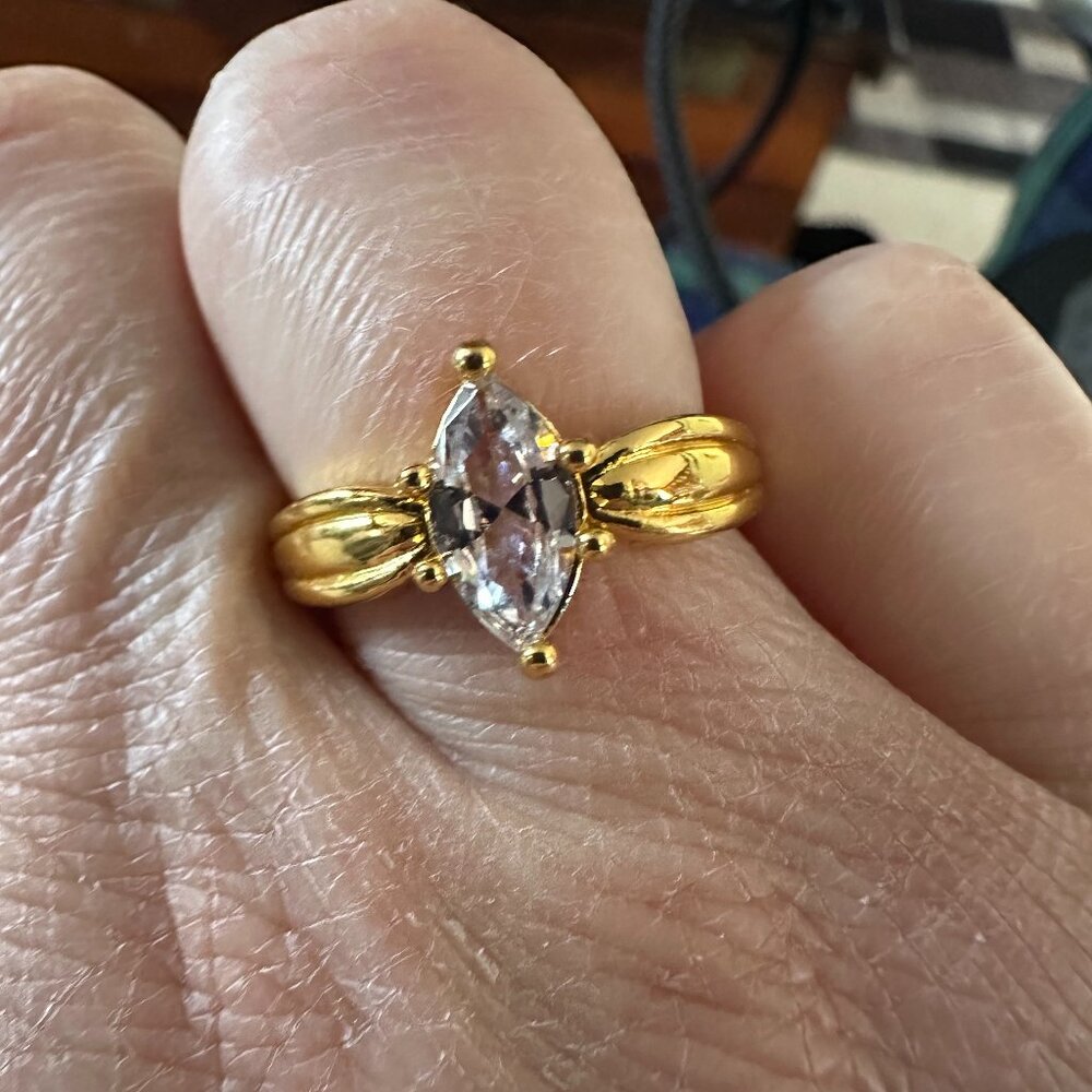 CZ Marquise bridal ring sz 7